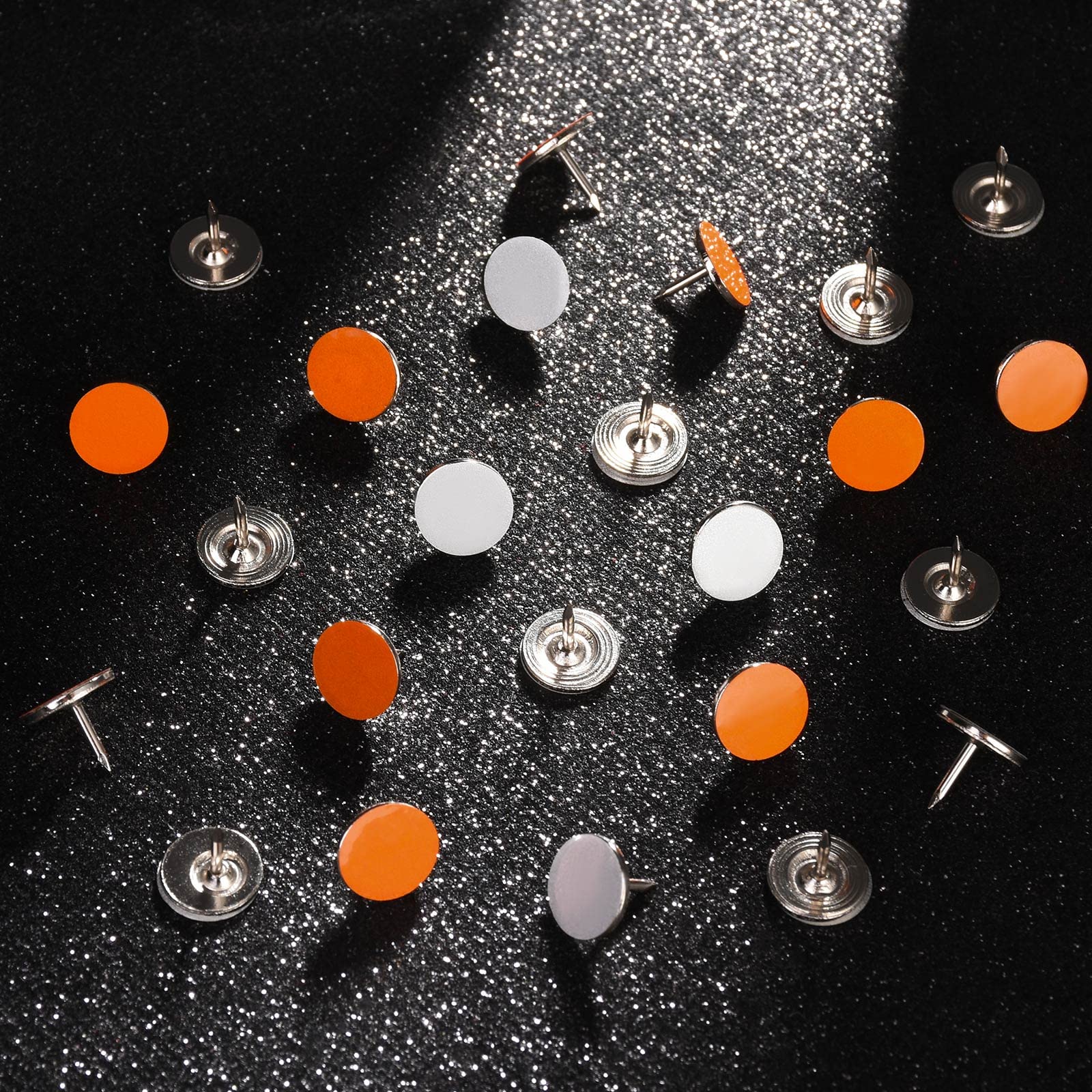 Trail Markers for Hiking, Pack of 220 White and Orange High Visibility Reflective Tacks, Trail Marking Tacks Reflector Tacks Glow Thumb Tacks for Hunting Hiking Camping Tree Stand