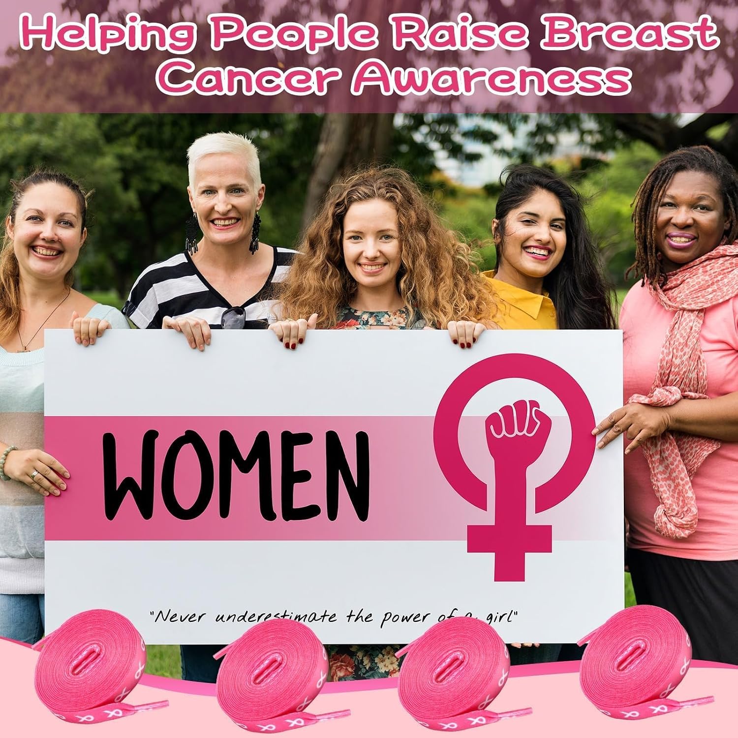 12 Pairs Breast Cancer Awareness Shoelaces image 5