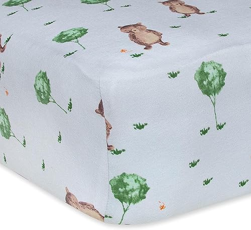 Burt's Bees Baby - Sábana bajera para cuna, para niñas y niños y unisex, 100% algodón orgánico, para colchones estándar de cuna y niños pequeños