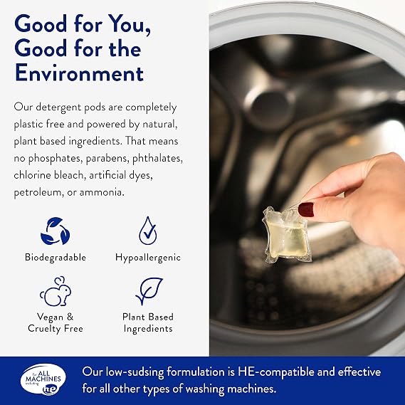 Clean People Laundry Detergent Pods & Fabric Softener Sheets - Plant-Based, Eco Friendly Laundry Detergent 96ct & Dryer Sheets 160ct (Fragrance Free)