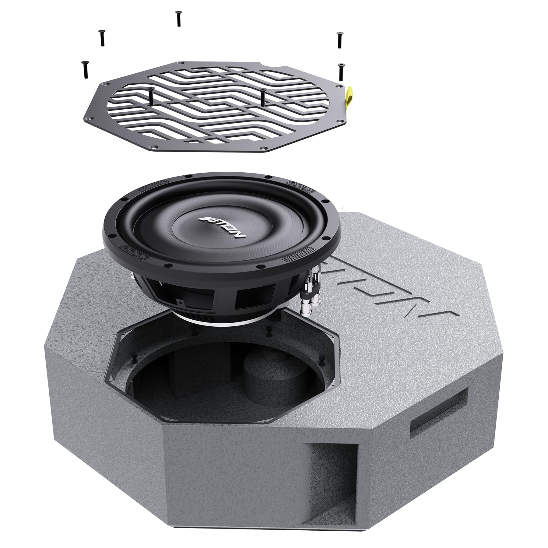 ETON Res 10 AR – Flacher Aktiv-Subwoofer für Reserverad-Mulde, aktive Bassreflex Bassbox mit potentem 25 cm / 10“ Woofer, Gehäuse nur 14,8 cm hoch, 540 Watt RMS Verstärkerleistung