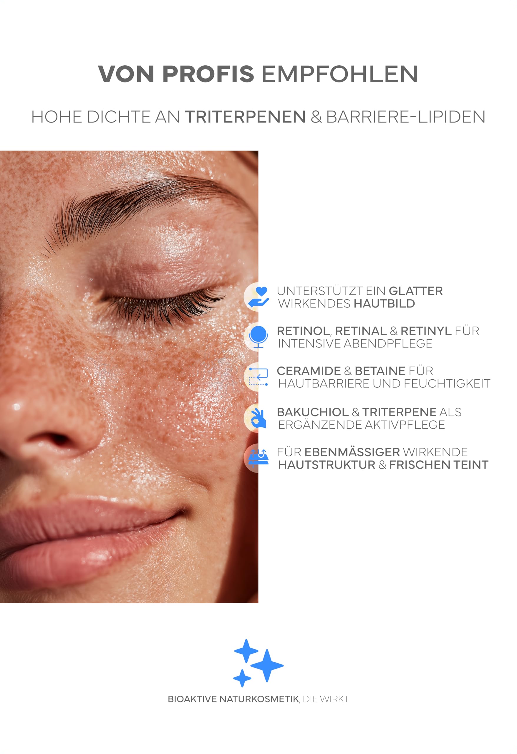 BIO Retinol Serum hochdosiert (ohne Salicylsäure): Gesichtspflege mit Bakuchiol, Niacinamid, Ceramiden & Retinal; bei Falten, großen Poren & Pigmentflecken (ohne Reizstoffe, ohne Eigengeruch)