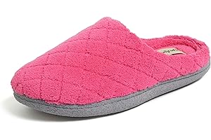 Dearfoams Women's Memory Foam Leslie Clog House Slipper for Cozy Comfort with Optional Wide Widths