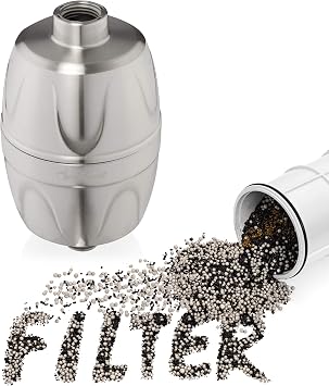 Aqua Elegante Shower Water Filter - Chlorine Showerhead Filters Using Only Proven Ingredients, Universal Home Purifier And Filtered Softener System Best for Skin and Hair - Brushed Nickel