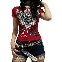 Grunge Shirts Clothes Y2k Graphic Tee 2000s Clothing for Women Mcbling Emo Teen Girls Vintage Graphic Short Sleeve