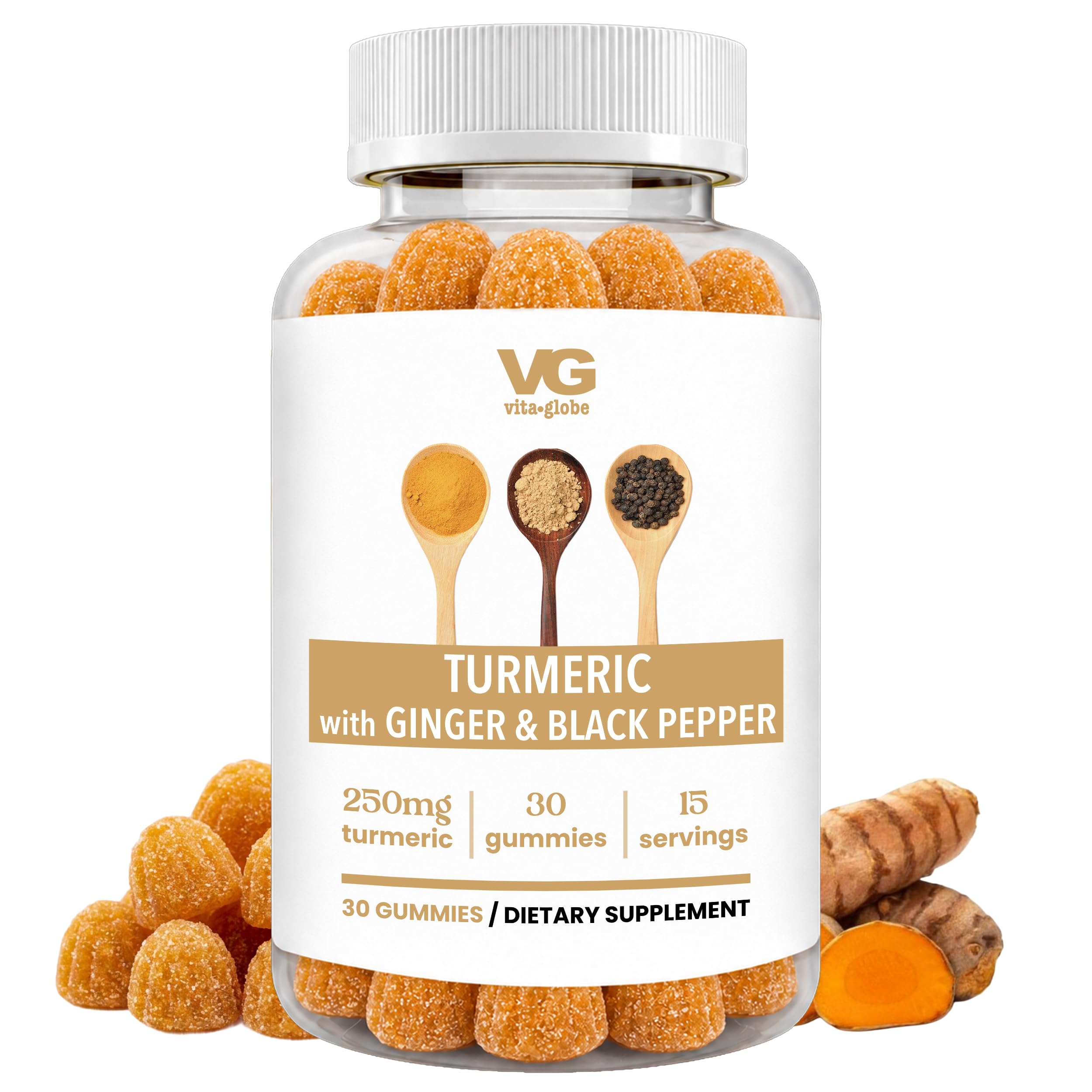 Amazon.com: VITA Globe Turmeric Supplement Gummies with Ginger