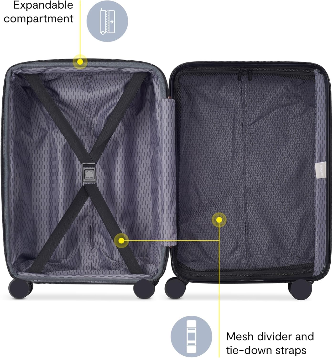 Delsey Paris Alexis Durable Hardside Luggage, Expandable Lightweight 4-Wheel Spinner, Easy Grip Telescoping Handle for Smooth Mobility, TSA-Lock Incorporated, Men and Women, Burgundy, Carry-On 21-Inch