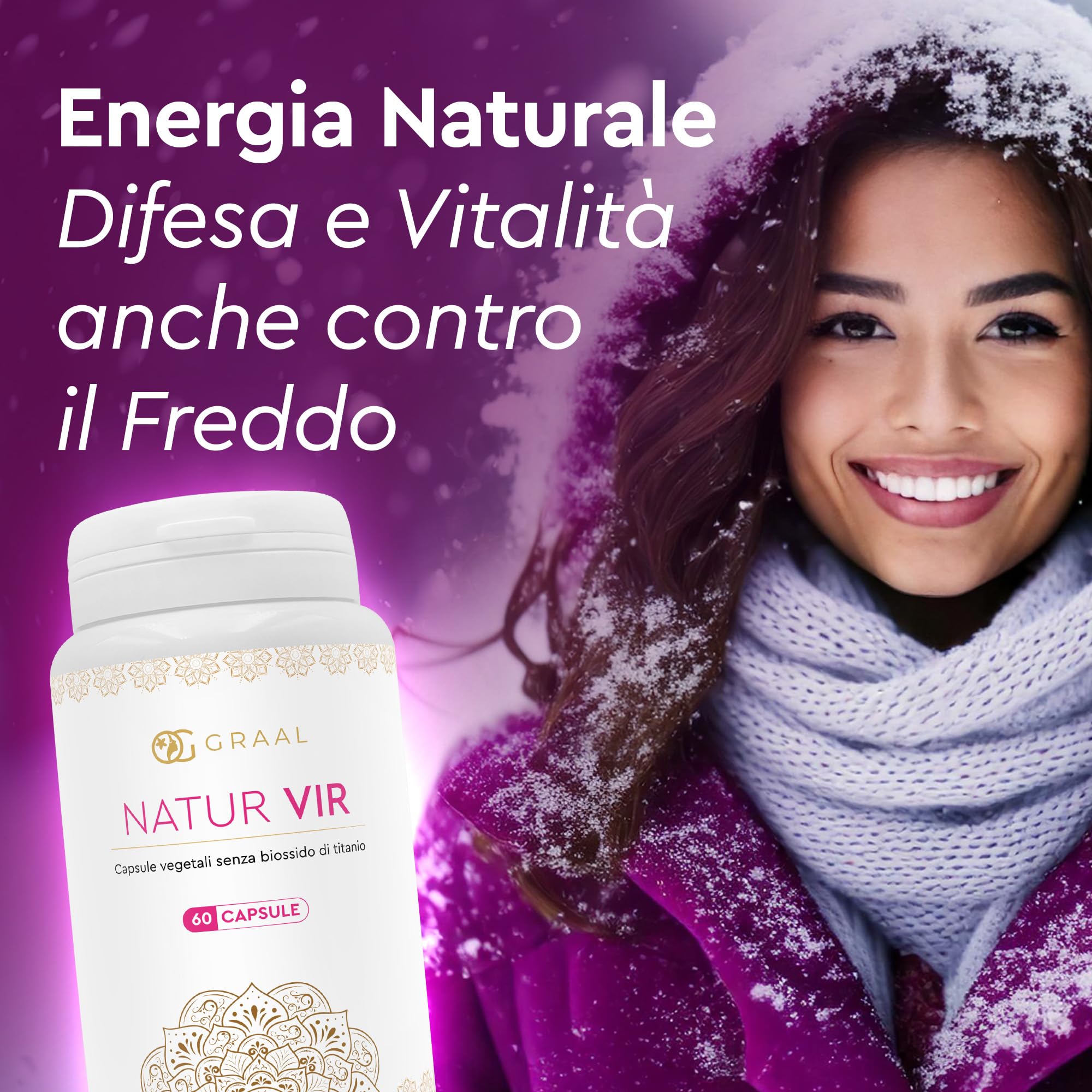 Graal Natur Vir - Colostro e Quercetina per Difese Immunitarie - Supporta la Salute Intestinale - Antiossidante Naturale - Ideale per il Recupero Fisico