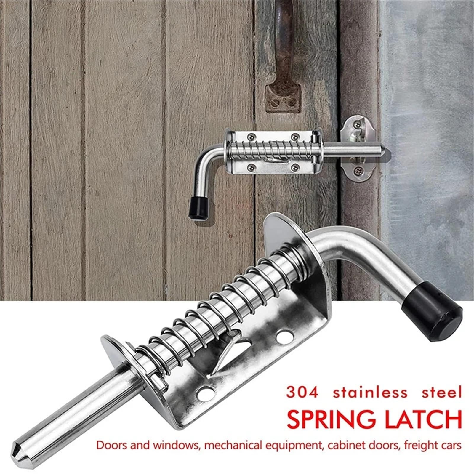 Pasador de pestillo con resorte de acero inoxidable 304 for bisagras de gabinete de ventana, pestillo de seguridad for puerta, herrajes for el hogar, 1/2 piezas(2pcs)