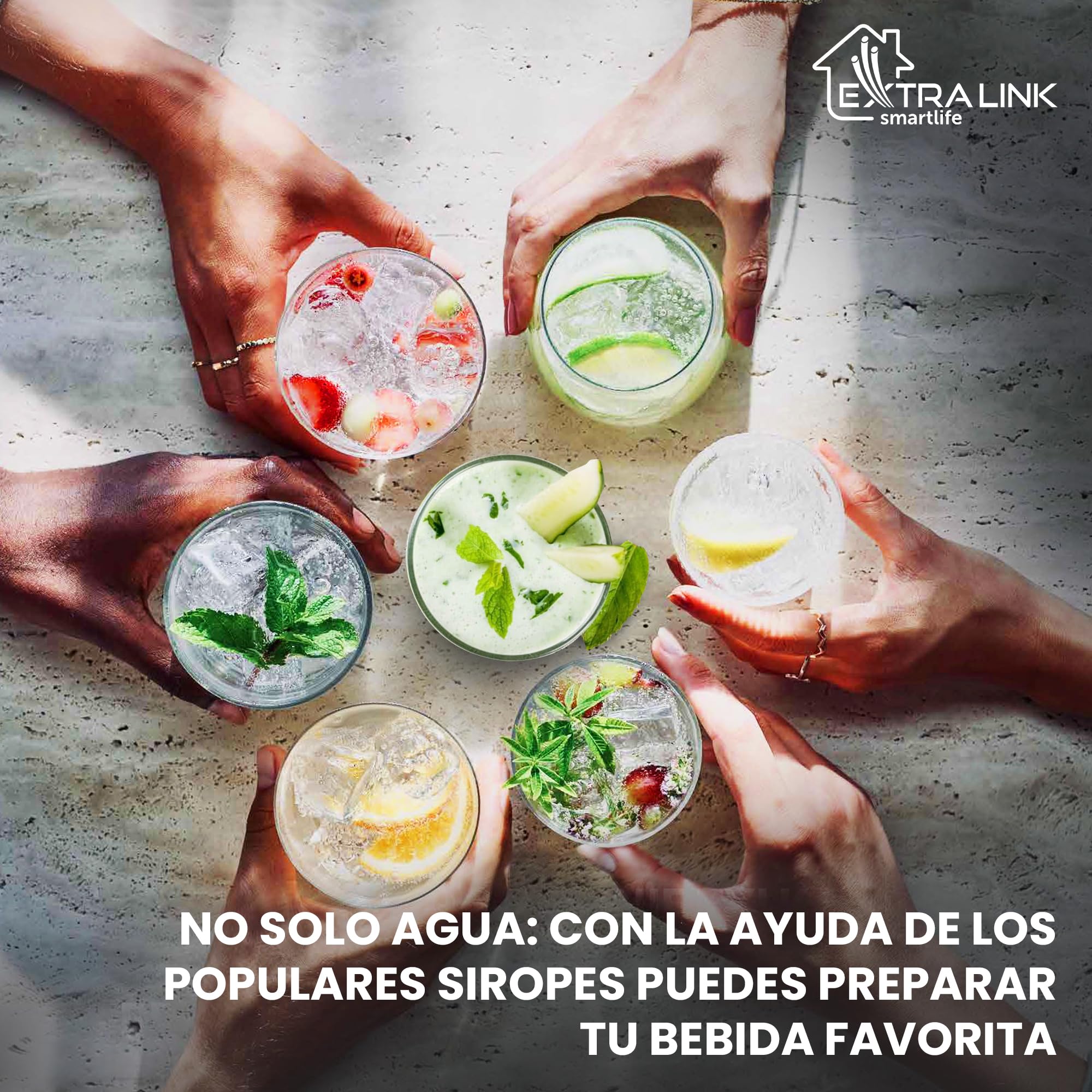Extralink Máquina para hacer agua con gas Smart Life con botella 1L PET, tamaño compacto, carbonatación de ligera a alta, maquina agua con gas, práctica y elegante, compatible con las botellas de CO2