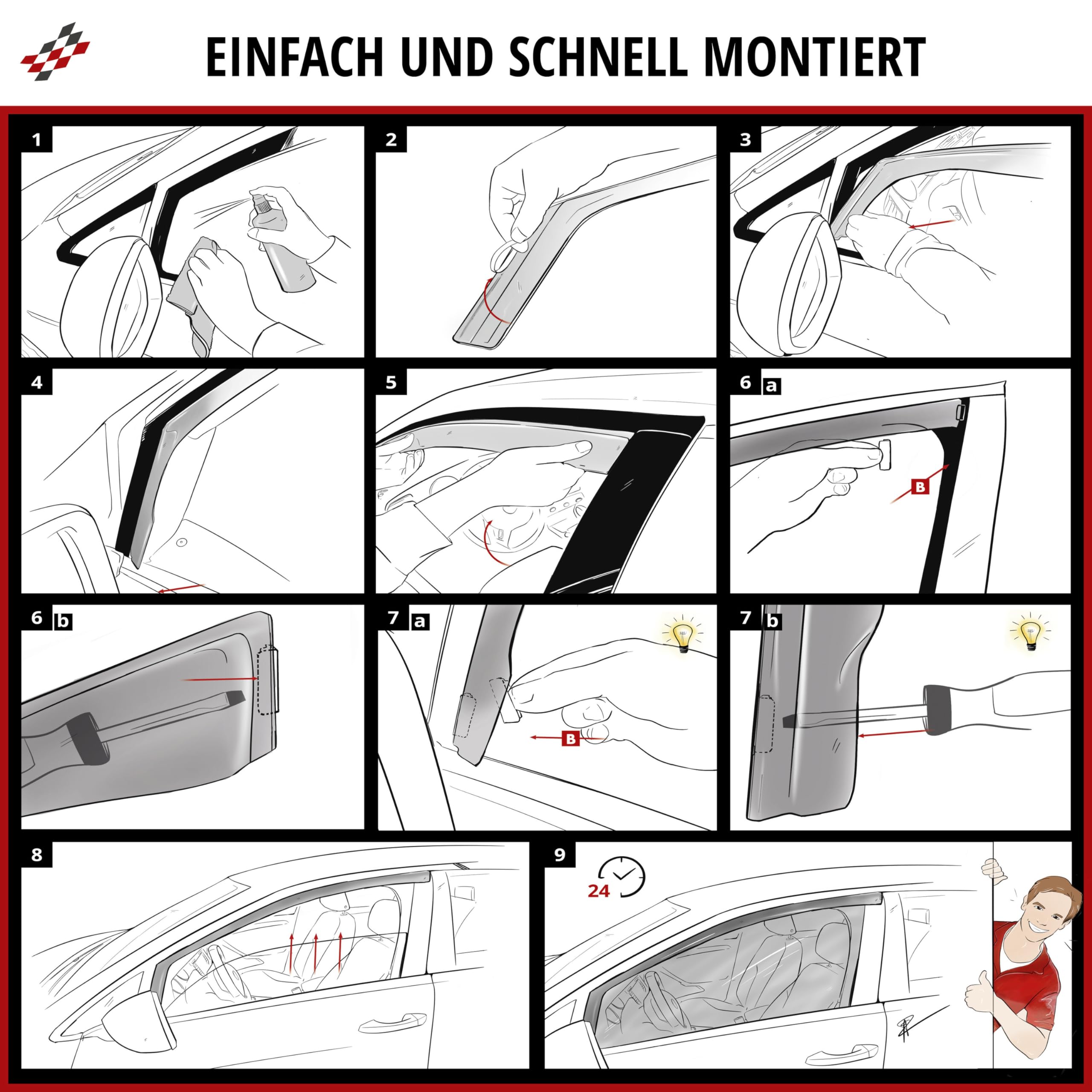 Walser Auto Windabweiser für Suzuki Jimny 07/2018-Heute, Regenabweiser Set 2 STK.