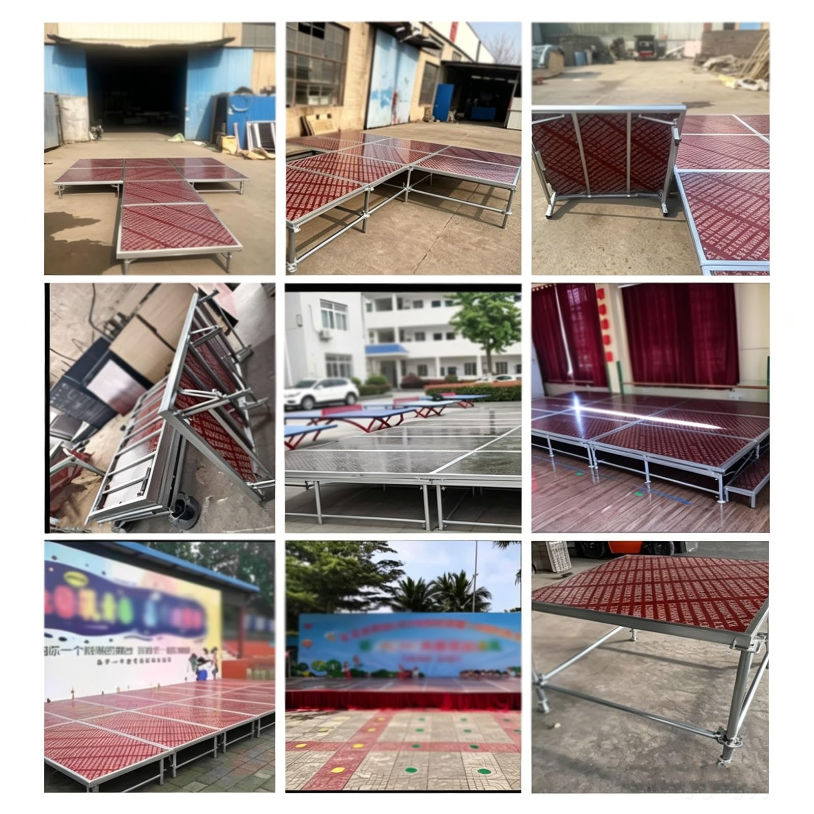 Palco portatile, Palco pieghevole per eventi, Disponibili tre opzioni di altezza, Palcoscenico pieghevole e portatile Per band, eventi scolastici, matrimoni, batteria, concerti e locali(20cm)