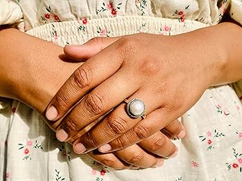Amazon.com: Freshwater Pearl Ring 925 Silver Handmade