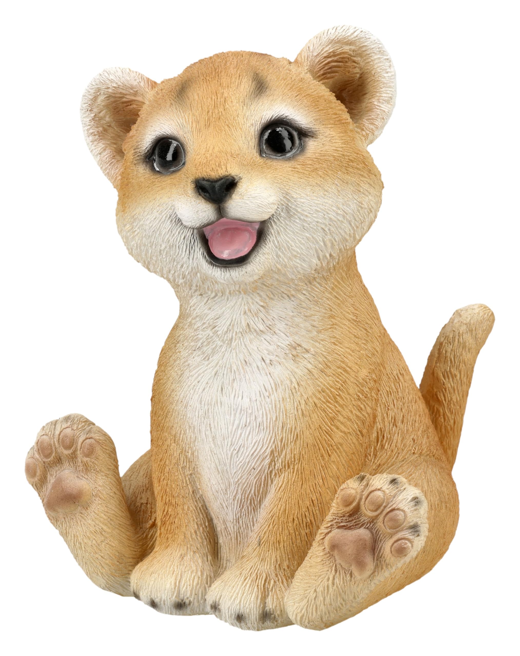 Figuren Shop GmbH Löwenfigur – süßer Löwen-Welpe – handbemalte Tierfigur (13 cm) – Niedliche Dekofigur – Geschenkidee für Tierliebhaber & Sammler