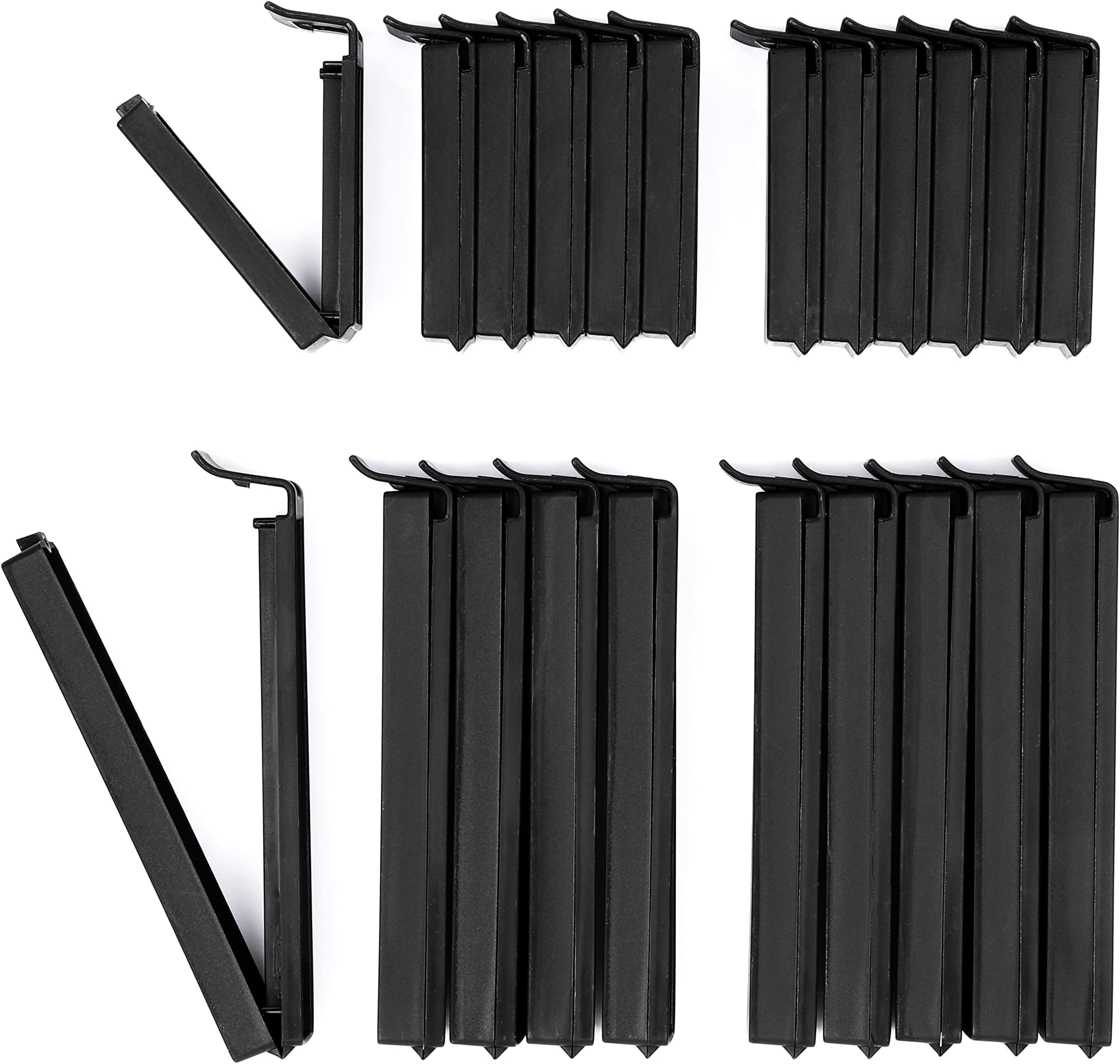 Vaily Bag Clips Sealing Clips Black - 22 Clips for Bags, Pouches and Freezer Bags – 12 x 6 cm and 10 x 11 cm