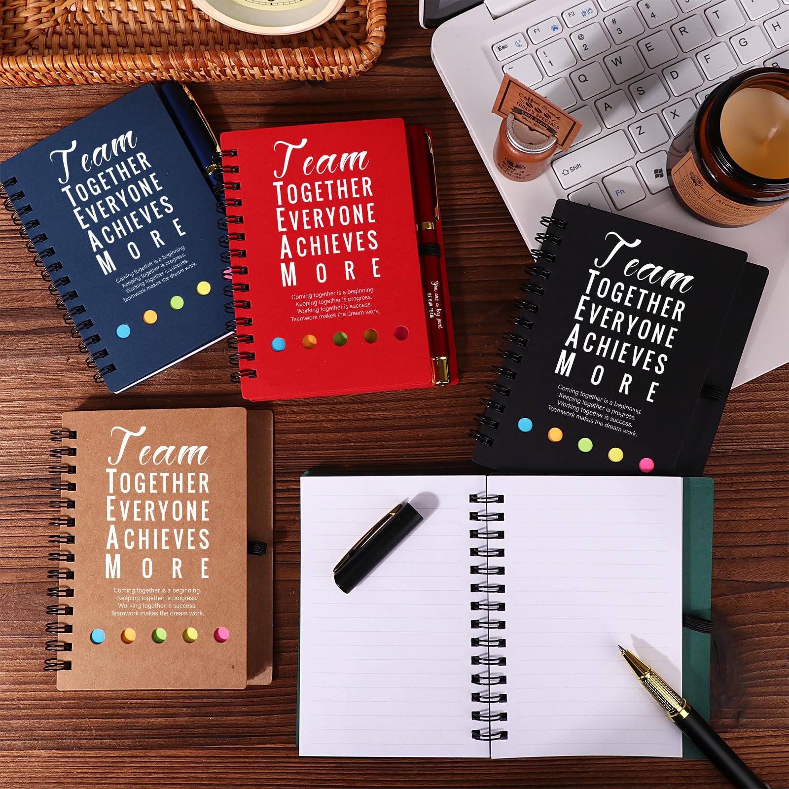 Augenstern 5 Sets Team Appreciation Gifts Bulk for Employees Motivational Team Spiral Notebooks Inspirational Ballpoint Pens Thank You Gifts for Coworkers Colleagues Teacher Nurse Staff Team Gift - Image 4