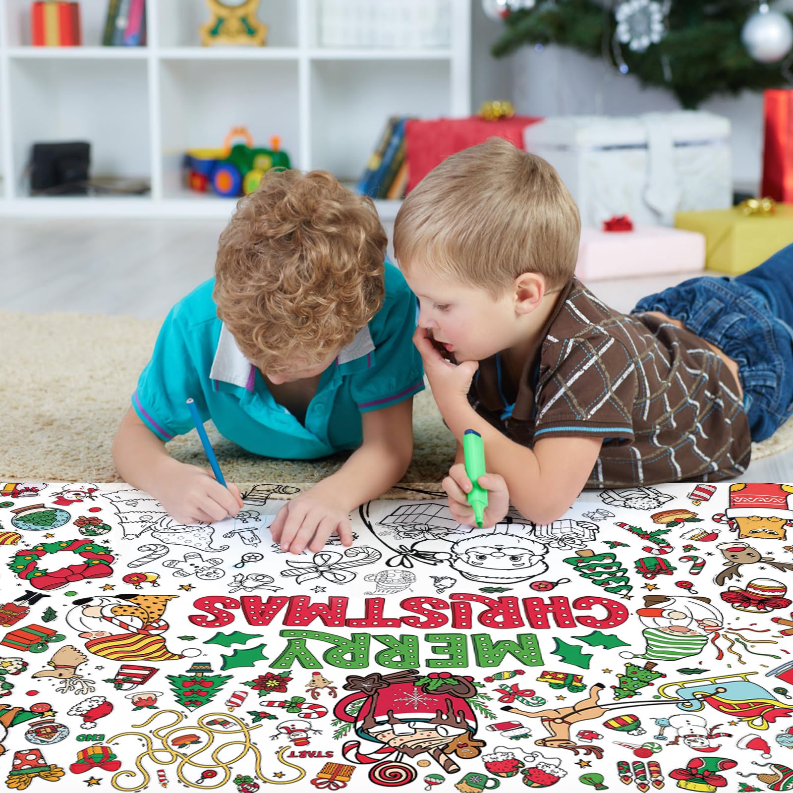 Nappe De Noël En Coton155x100 Cm Snowball Multicolor | Maisons Du Monde