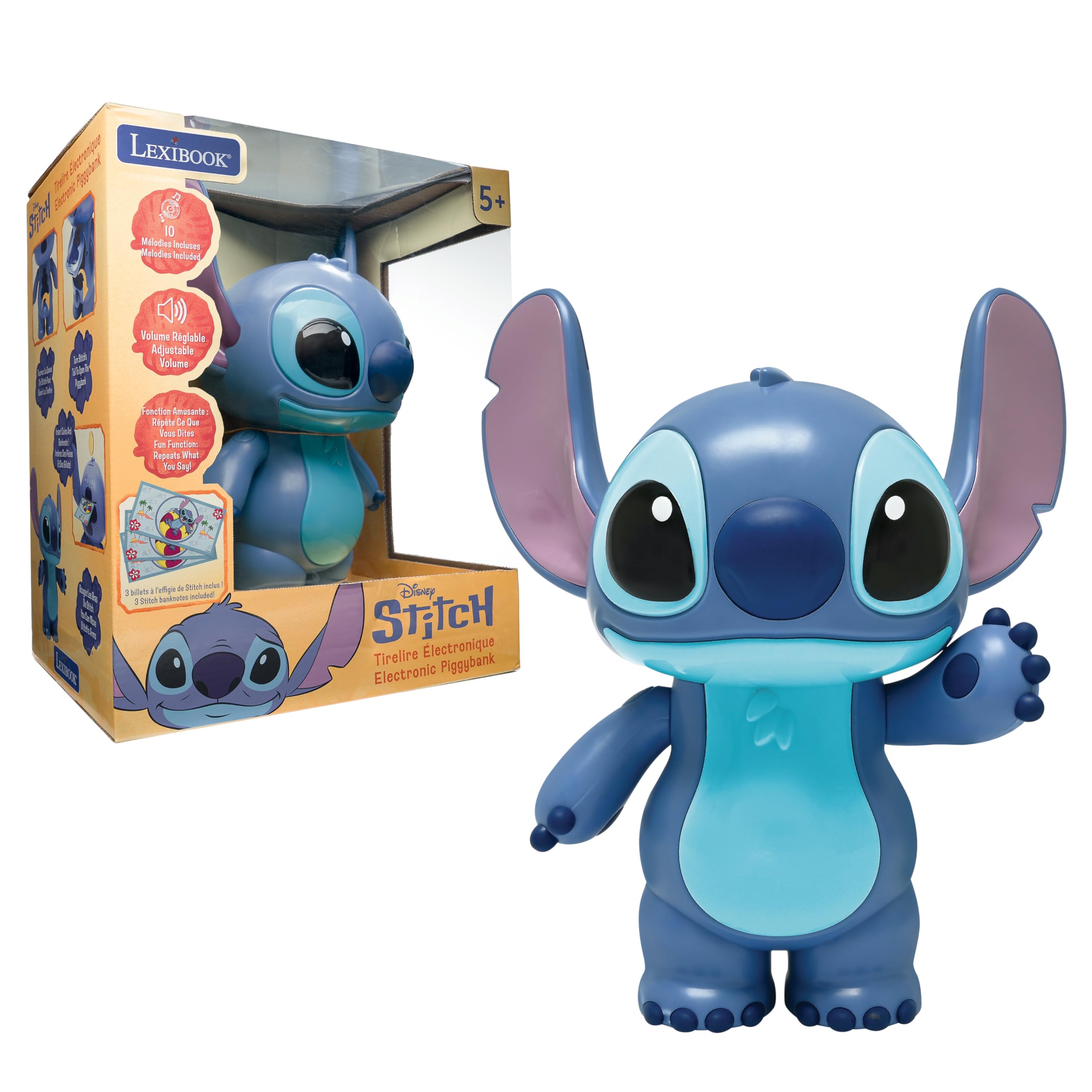 Lexibook, Disney Stitch, Tirelire électronique Stitch, Bleu, JG140D