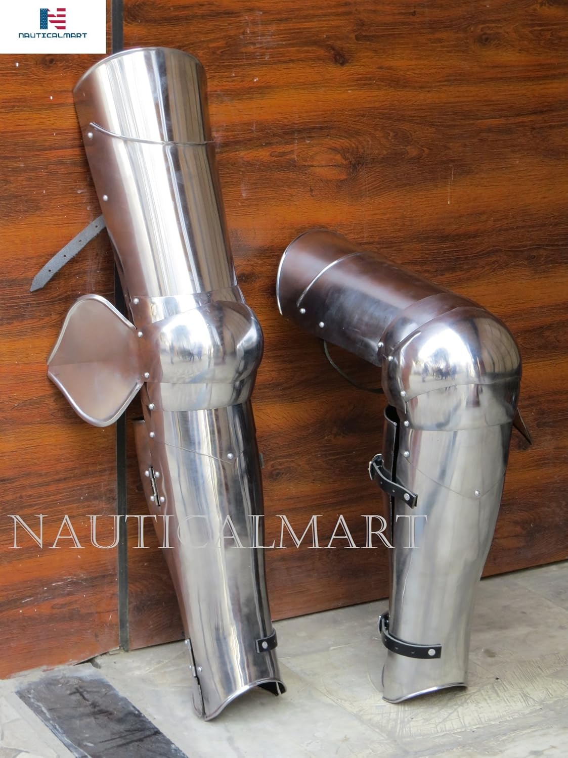 NauticalMart Leg Armor Medieval Leg Guards, Gothic Upper Leg- Knees and Greaves Halloween
