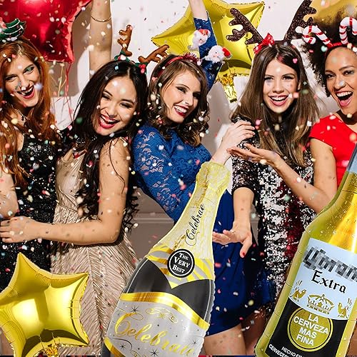 Miniatura 7 de 10 globos de cerveza de 36 pulgadas, globos grandes de botella de cerveza, copas de vino, globos de papel de aluminio de whisky, globos dorados de