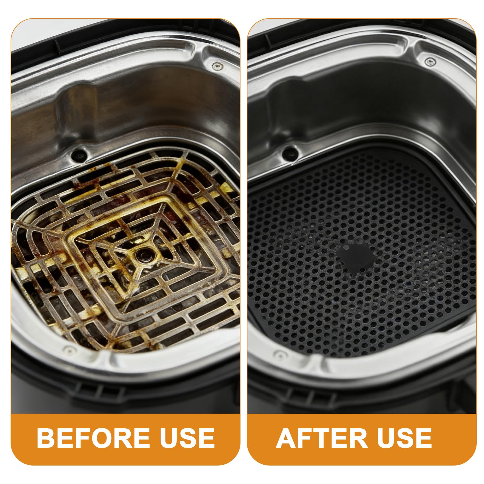 VINATO Set de Accesorios para Ninja Crispi, 4 Piezas Accesorios para Air Fryer, con Láminas de Silicona (3.8L & 1.4L), Tapa Antigrasa y Base Protectora, Compatible con FN101