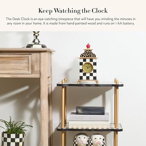 Miniatura 2 de MACKENZIE-CHILDS Reloj de escritorio Courtly Check, reloj de mesa para decoración del hogar