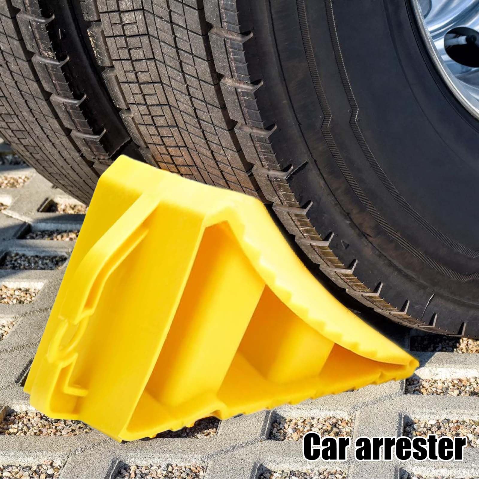 Leikurvo 2 Pezzi Cunei in Plastica con Impugnatura 190 x 110 x 110mm per Rimorchi Auto Roulotte Camper Giallo