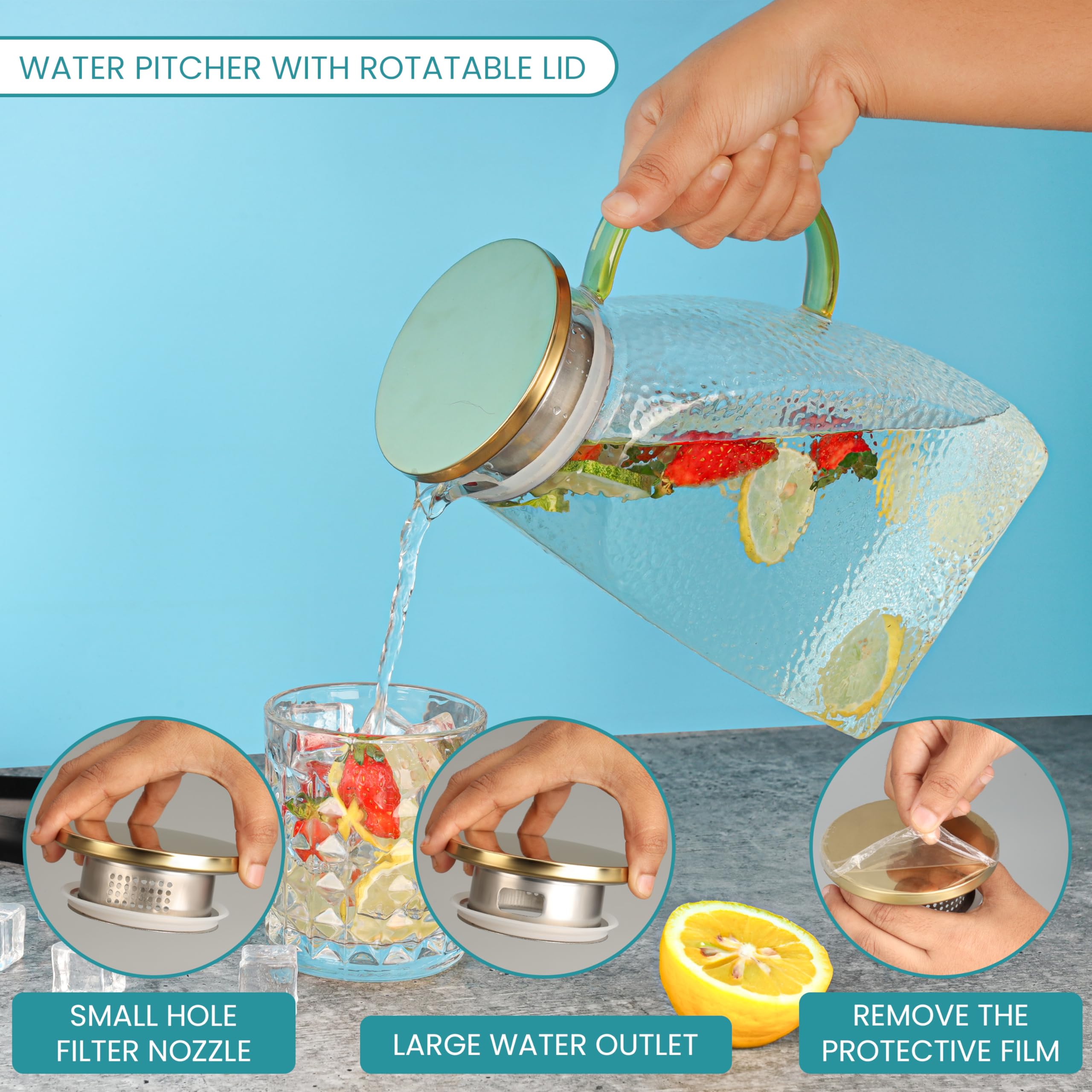 Brocche Per Succo Home Line - Set Da 6 Colorate, Con Antigoccia E Senza BPA! - Foto 4