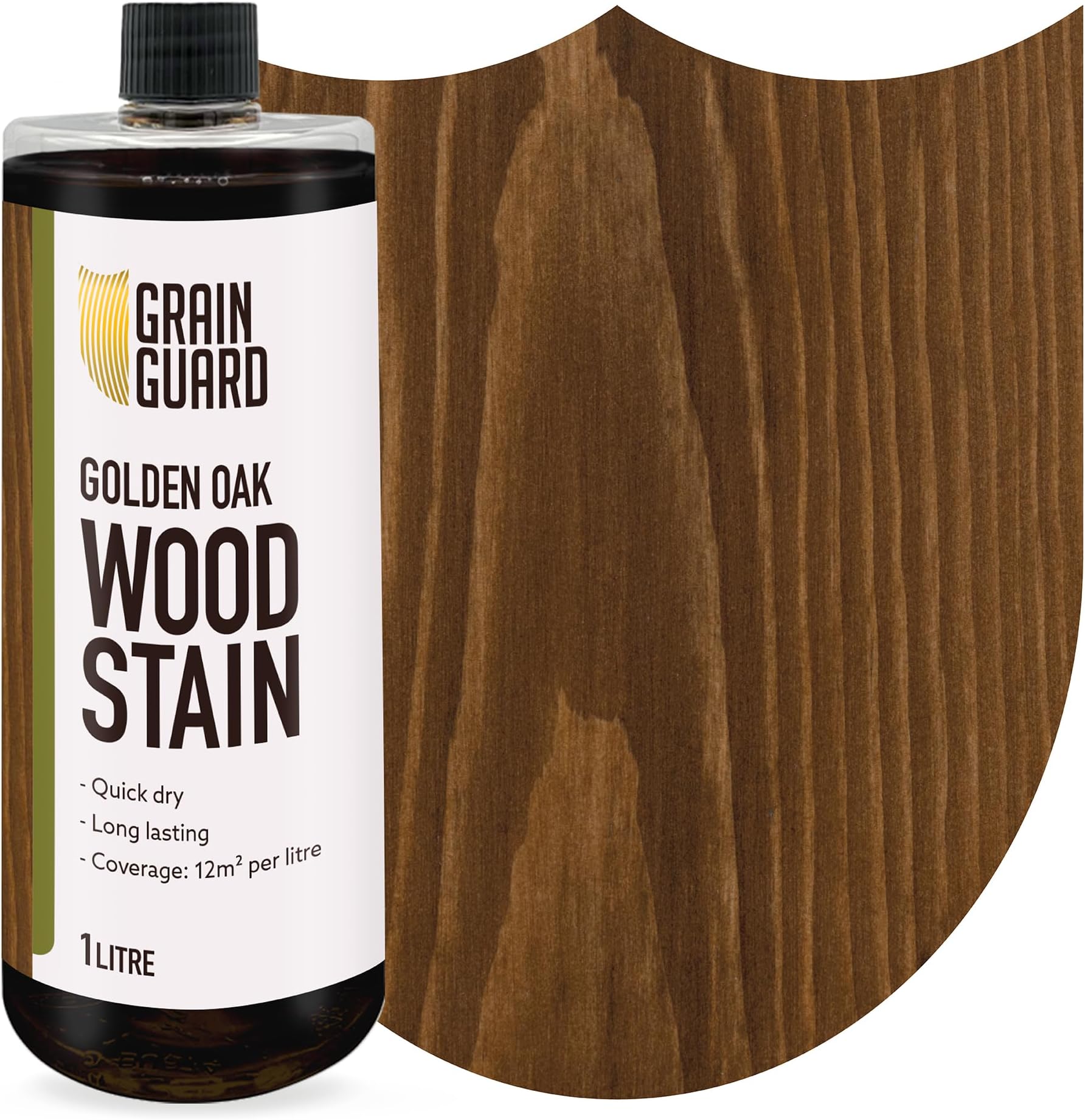 Wood Stain Water Based | Golden Oak | 1L | Interior Furniture Stain | Light & Dark Stains | Eco-Friendly & Non-Toxic Wood Dye | Easy Application | Quick Dry & Low Odour