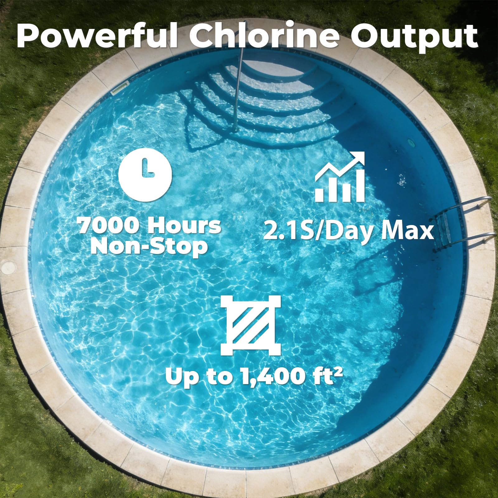 T-9 BLT15H Cellule de chloration salée de rechange pour piscine creusée, générateur de chlore turbo salé d'une capacité de 85 000 litres, cellule de piscine d'eau salée autonettoyante (80 000 gallons