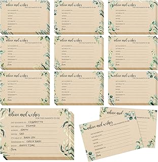 120 Pcs Cards Advice and Wishes for the Parents to Be Cards Tan Baby Shower Games Baby Shower Favors for Boy Baby Predictions for Baby Shower Baby Advice Cards Baby Shower Decorations 12 Styles