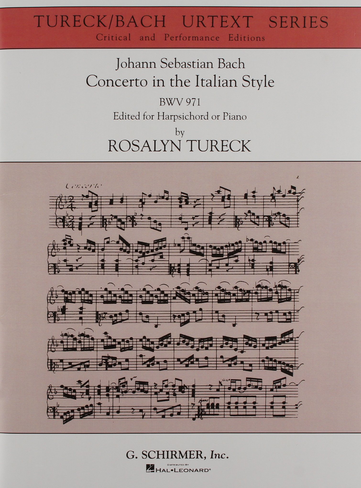 Concerto in the Italian Style (Urtext Edition): Harpsichord or Piano Solo
