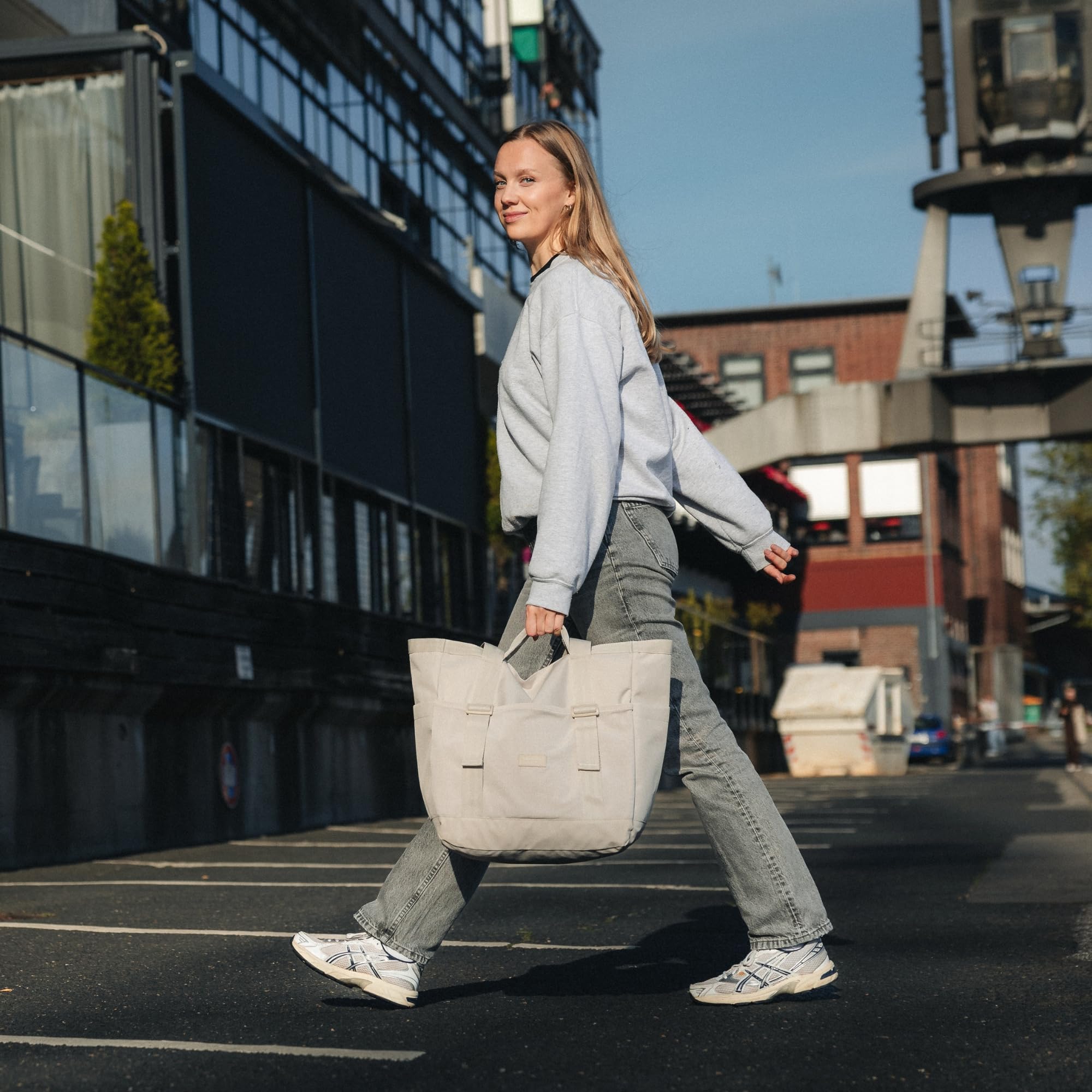 LARKSON Bolsa De Playa Mujer Hombre - Smilla - Tote Bag Grande Para Vacaciones, Deportes, Viajes - Bolso Shopper Con Cremallera - Repelente Al Agua