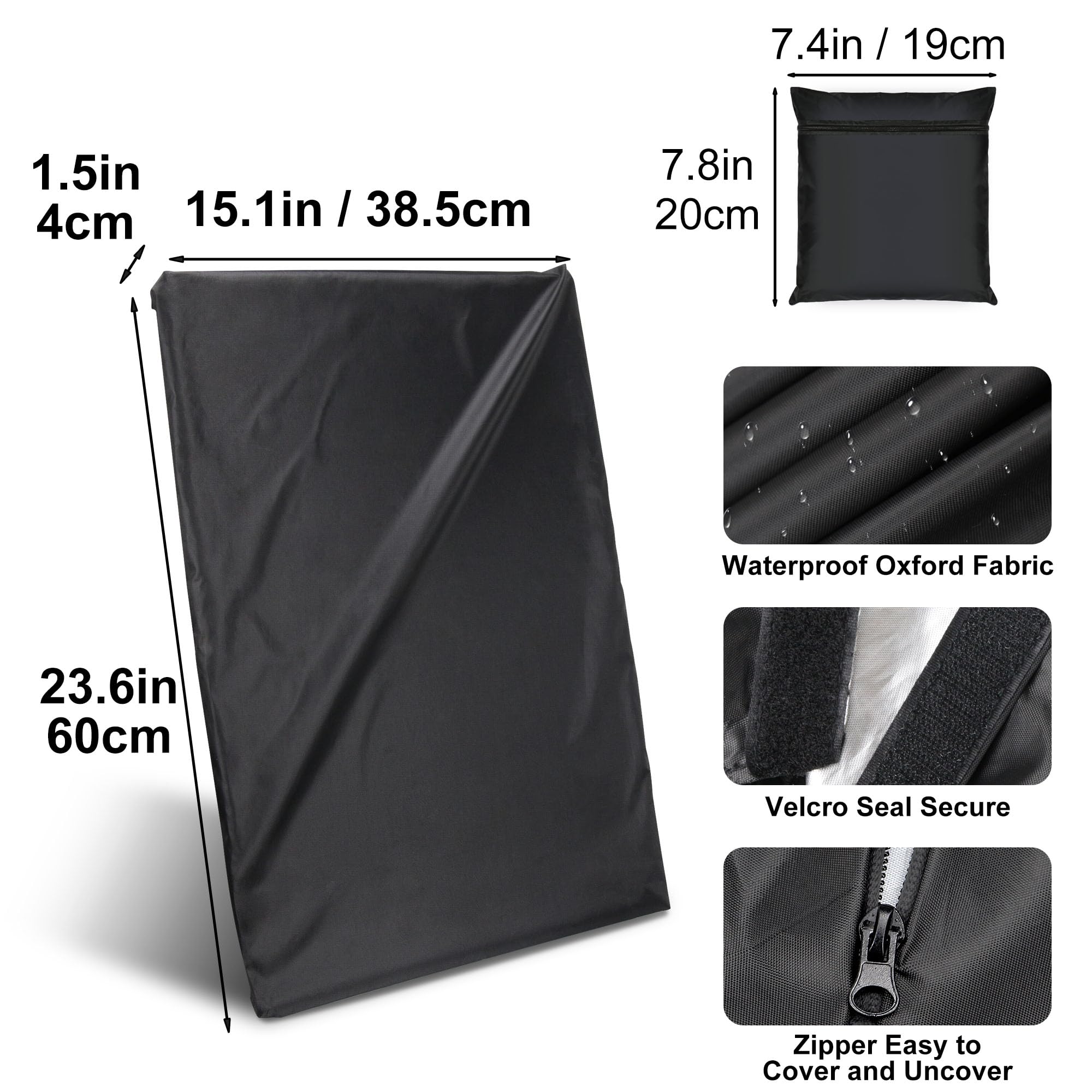 For Starlink Gen 3 Covers with Zipper and Storage Bag, Outdoor Waterproof Dustproof Protective Covers Fits Starlink V3, Wind-Resistant, Sunlight-Resistant, Snow-Resistant, Black