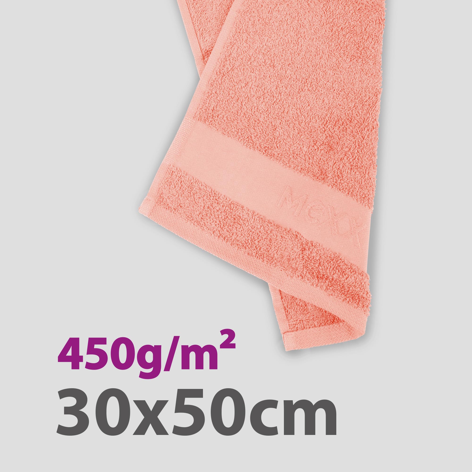 Bestlivings Mexx ręcznik dla gości (4-pak/brzoskwiniowy róż) 50 x 30 cm, 100% bawełna – Öko-Tex, ręcznik wysokiej jakości 450 g/m², super chłonny, szybkoschnący