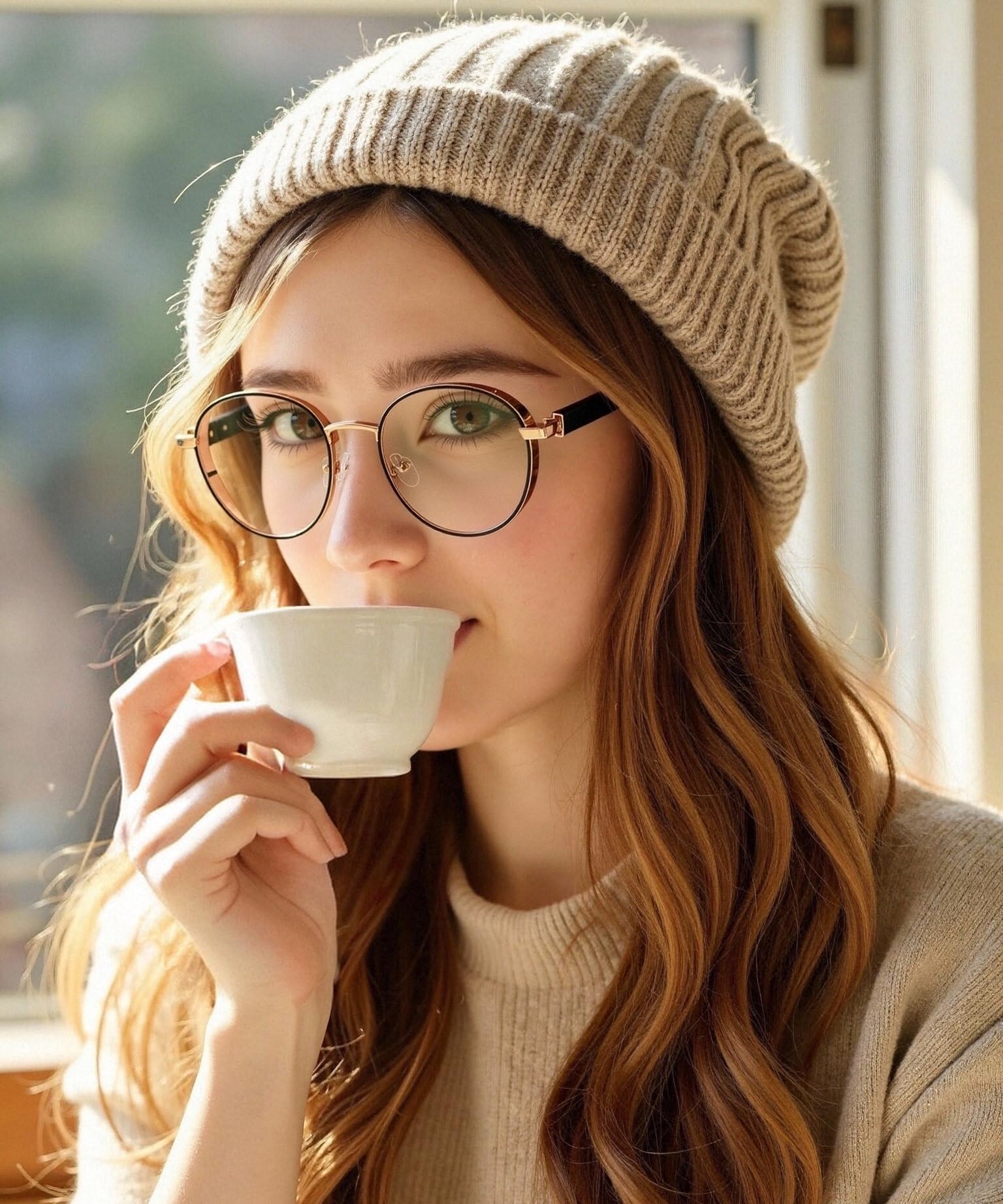 MOSTAR Verres à blocage de la lumière bleue pour hommes et femmes verres de mode monture en métal lunettes rondes, Lunettes dorées noires
