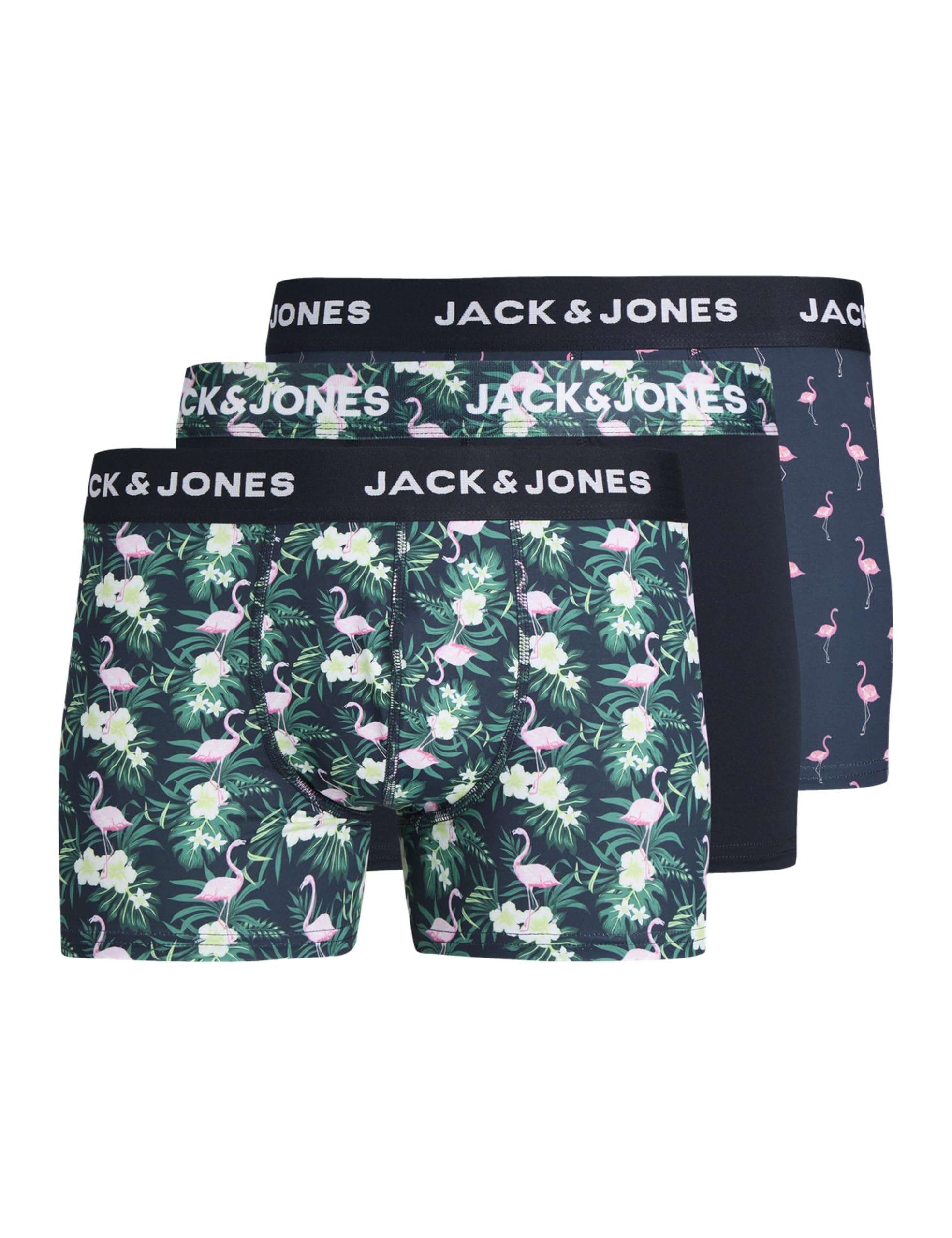 JACK & JONES Men's Jacflamingo Microfiber Trunks 3 Pack, Blazer Navy, xx_l (Pack of 3)