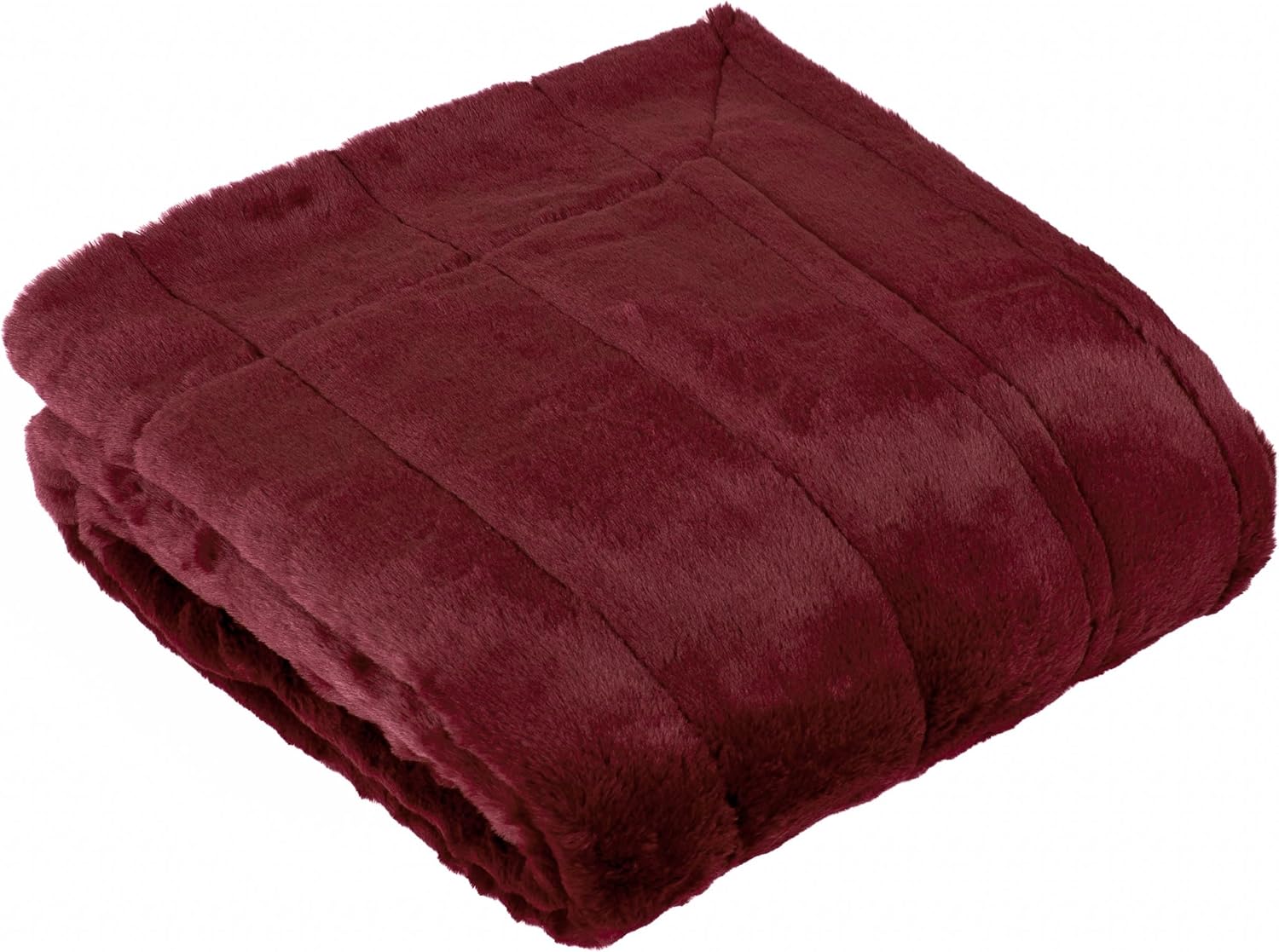 Paoletti Empress Soft Faux Fur Throw, Ruby, 130 x 180cm