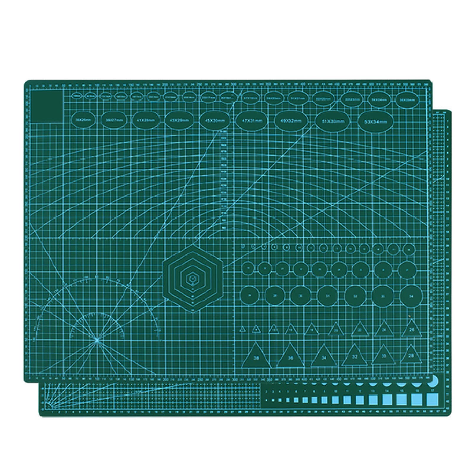 Tappetino da taglio autoguarigione 2 pezzi, A2/60X45cm con griglia e superficie antiscivolo Tappetino da taglio su entrambi i lati, lama rotante compatibile per cucito, quilting, arti e mestieri