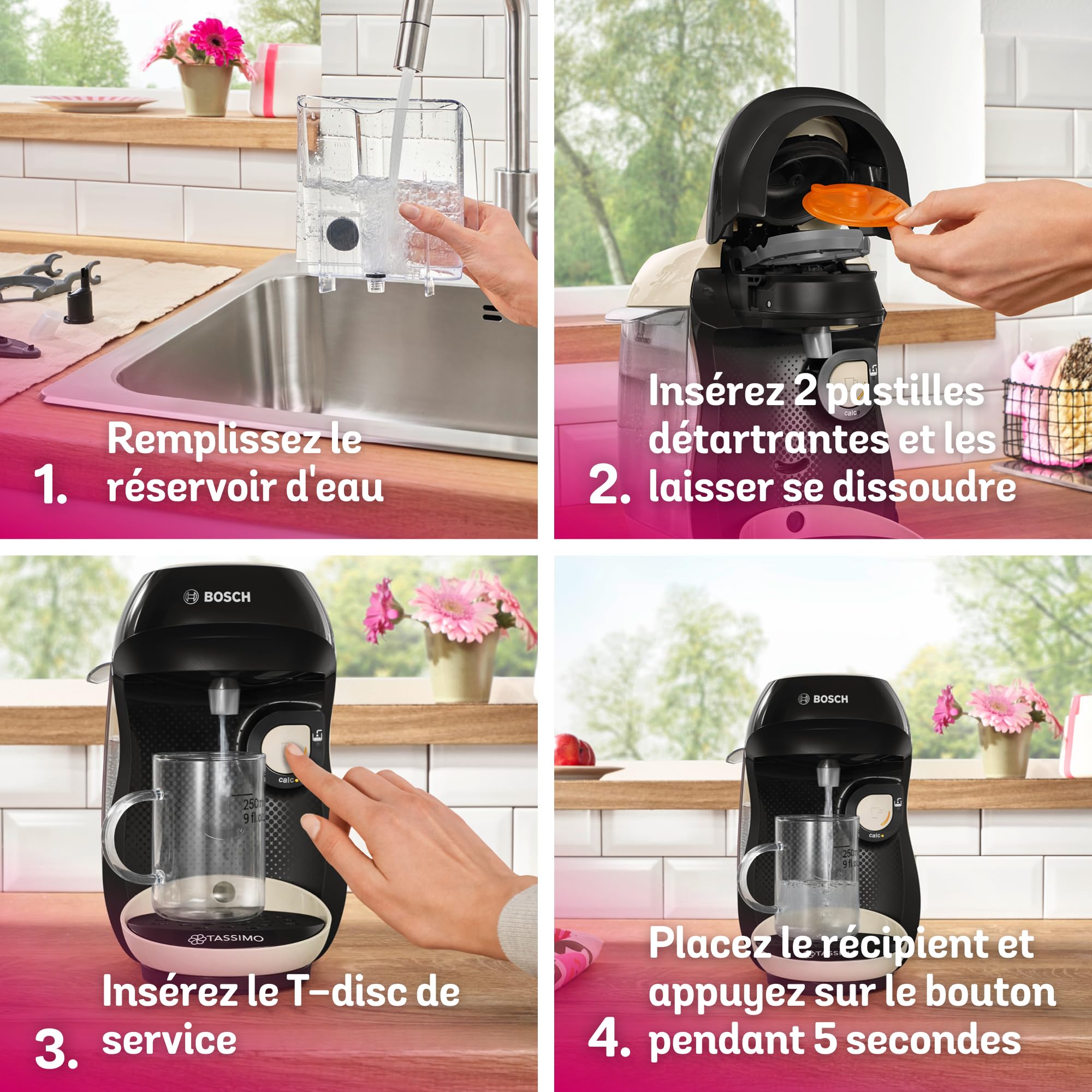 Bosch Machine à café multi-boissons Tassimo Happy friendly, TAS107E, plus de 70 boissons chaudes, OneTouch, cafétière à dosettes, Intellibrew, couleur crème