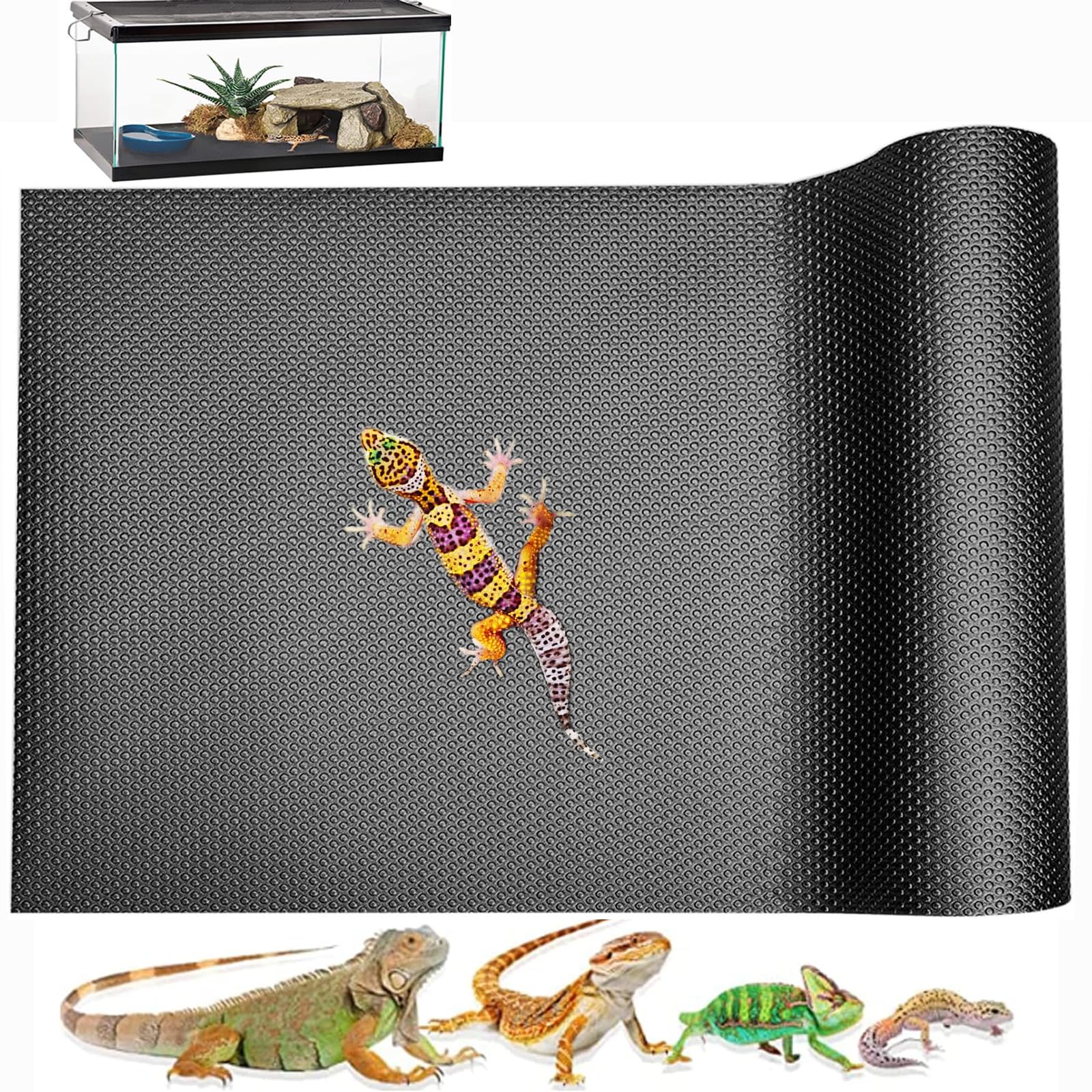 EMYSSA Bearded Dragon Tank Accessories, Large Reptile Carpet, Reptile Mat, Bearded Dragon, Leopard Gecko Substrate,Bearded Dragon Tank Flooring, Snake