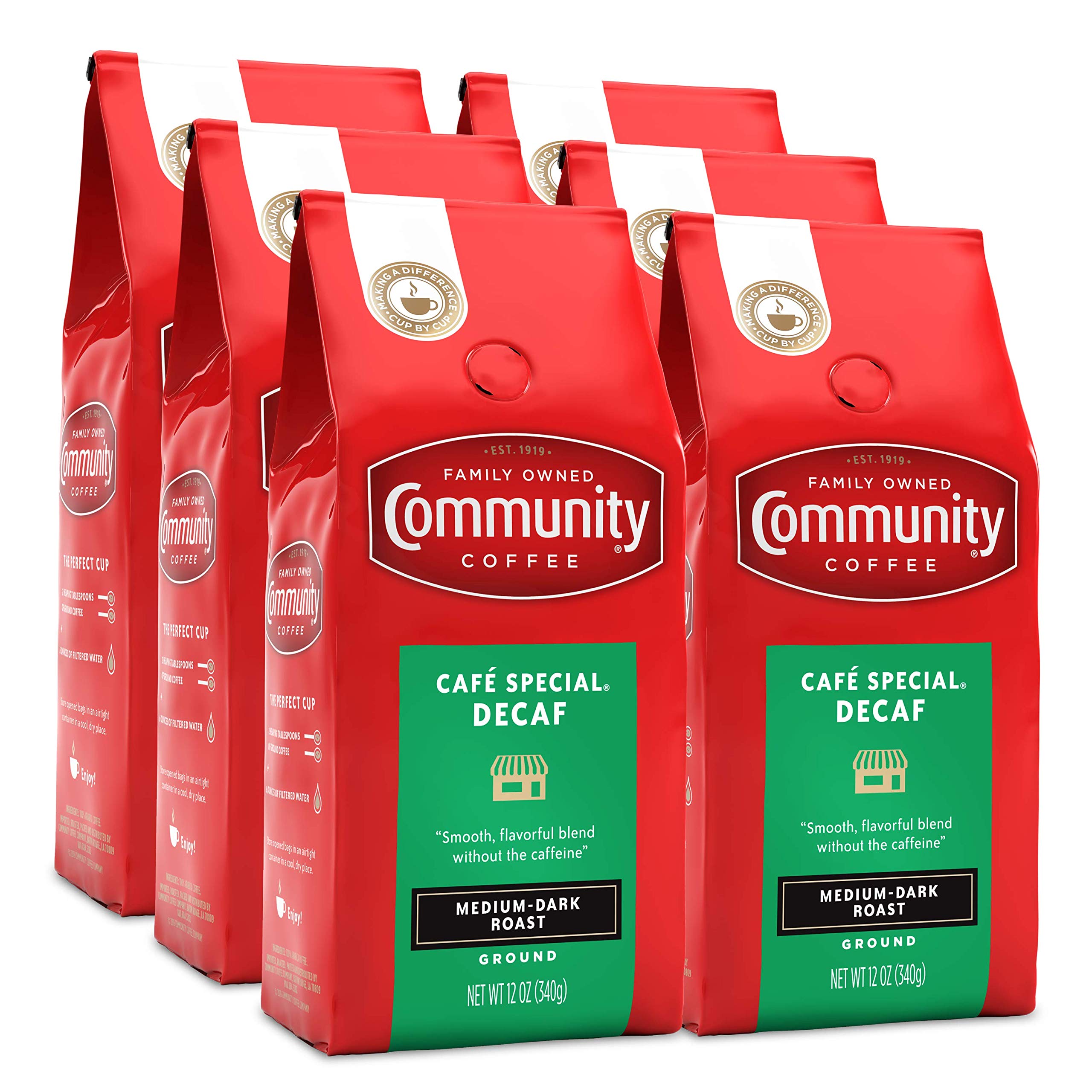Community Coffee Cafe Special 72 Ounce, Decaffeinated Ground Coffee, 12 Ounce (Pack of 6)