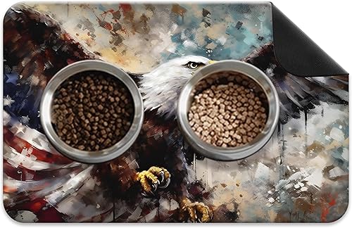 Tapete absorbente de comida para perros, tapete antideslizante para alimentos y agua, de 12 x 19 pulgadas, mantel individual personalizado para