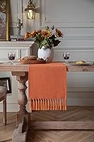 Vista 91 de ZeeMart Light Grey Table Runners 108 Inches Long, Burlap Linen Style Rustic Farmhouse Table Runner, Long Boho Dining Table Runner, 13x108 Inches
