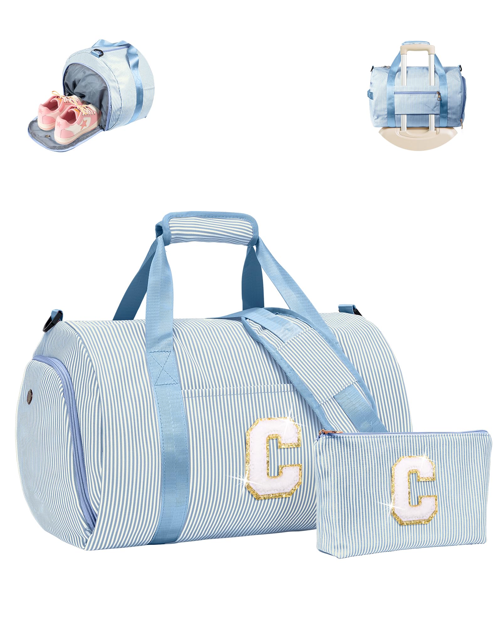 Vogewood Gift for Teenager, Girls Travel Duffle Bag, Overnight Duffel Bags, Blue, S, C
