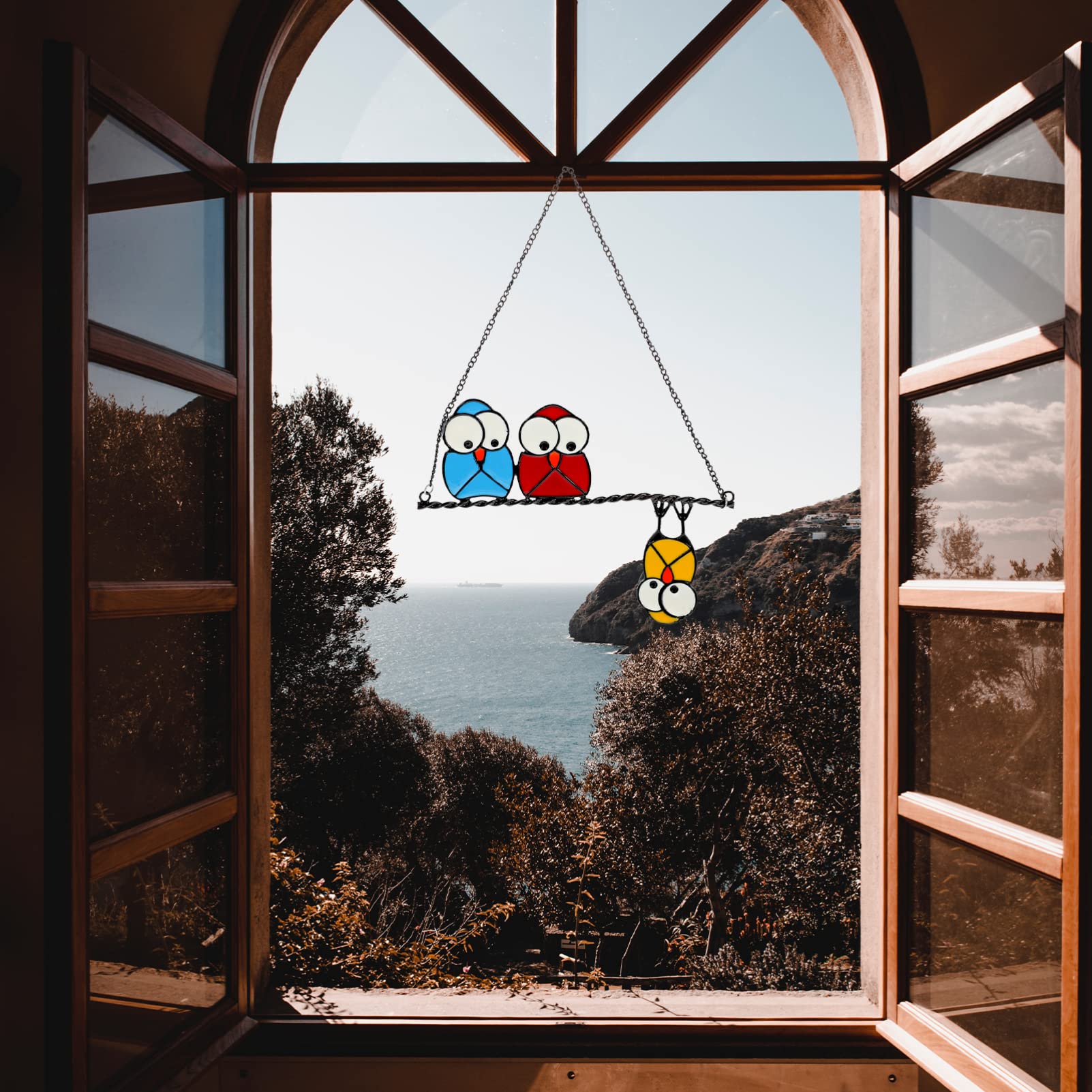 Amosfun 2 Pz Decorazione Della Gabbia Per Uccelli Leggero Gufo Artificiale Gufi Solare Arredamento Iridescente Decorazioni Impiccagioni Fioriere Filo Macramé Piante Viti Ferro Da Stiro