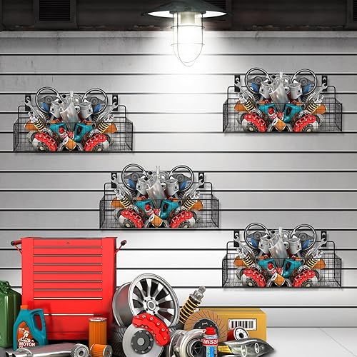 Miniatura 6 de Uiifan Slatwall - Juego de accesorios de metal para colgar con gancho para placa de metal, 10 unidades, gancho de alambre ventilado para paneles de