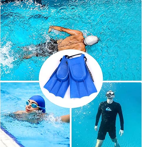 Miniatura 6 de Aletas de natación para niños, niñas y niños, aletas cortas de natación ligeras y ajustables de PVC, aletas de entrenamiento para natación para