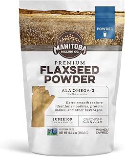 Ground Flax Seed | Manitoba Milling Co | One 12.35 oz Bag | Smooth Milled Flaxseed Fiber with Protein, Omega 3 | Gluten Free, Non-GMO Gourmet Milled Flaxseed for Muffins, Yogurt, Smoothies