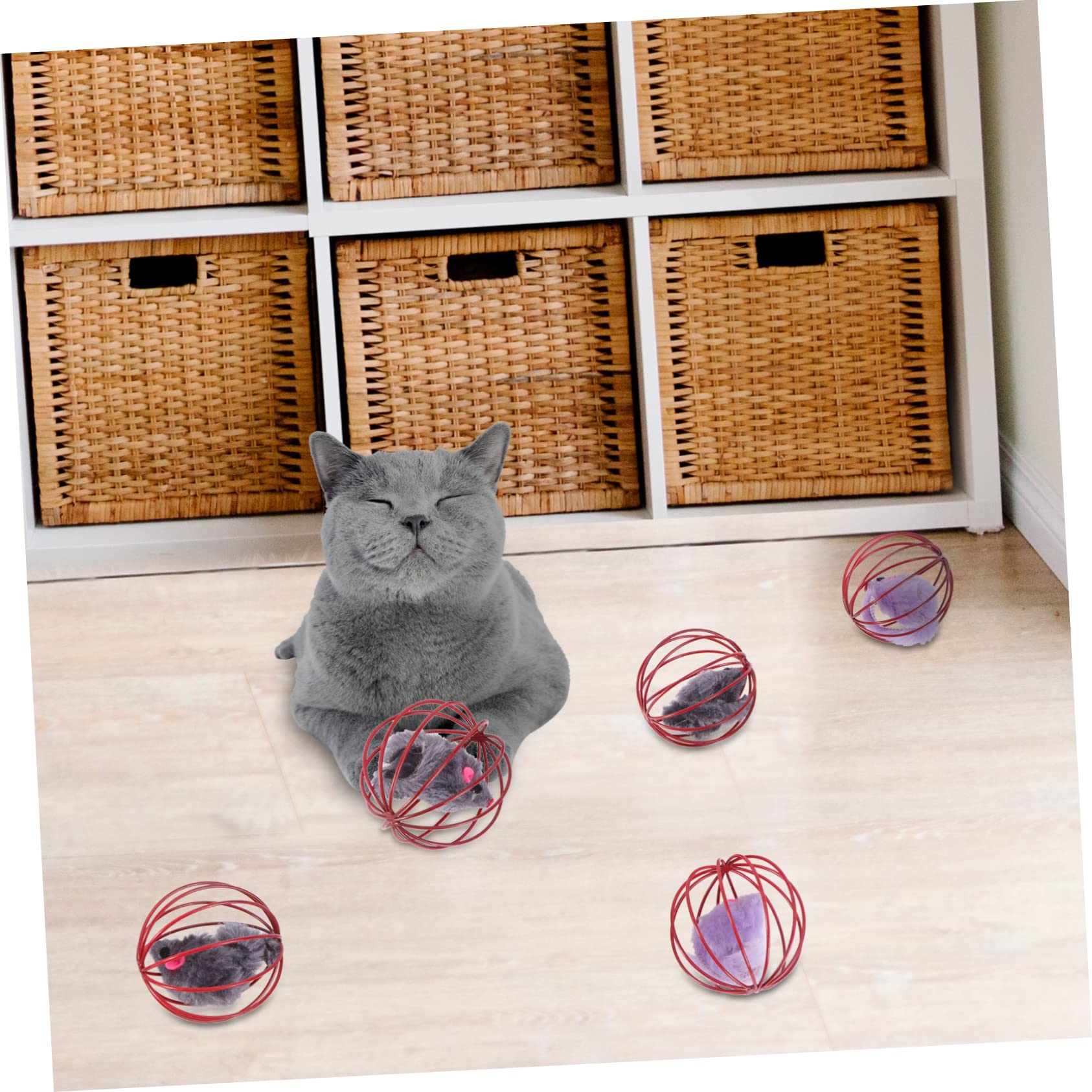 Toddmomy 15piezas Juguete para Gato De Ratón Jaula Estimulante Interactivo para Mascotas Diversión y Ejercicio para Gatos y Gatitos Aleatorios